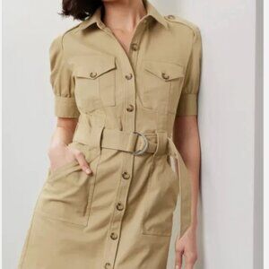 Derek Lam 10 Crosby Hadley Cotton Shirtdress Light Khaki SIze 0 MSRP 450